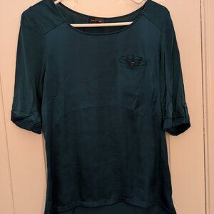THE LIMITED teal satin blouse